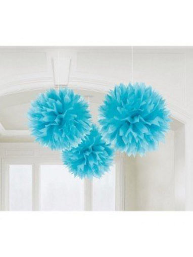 Picture of TURQUOISE PAPER FLUFFY- 3PK